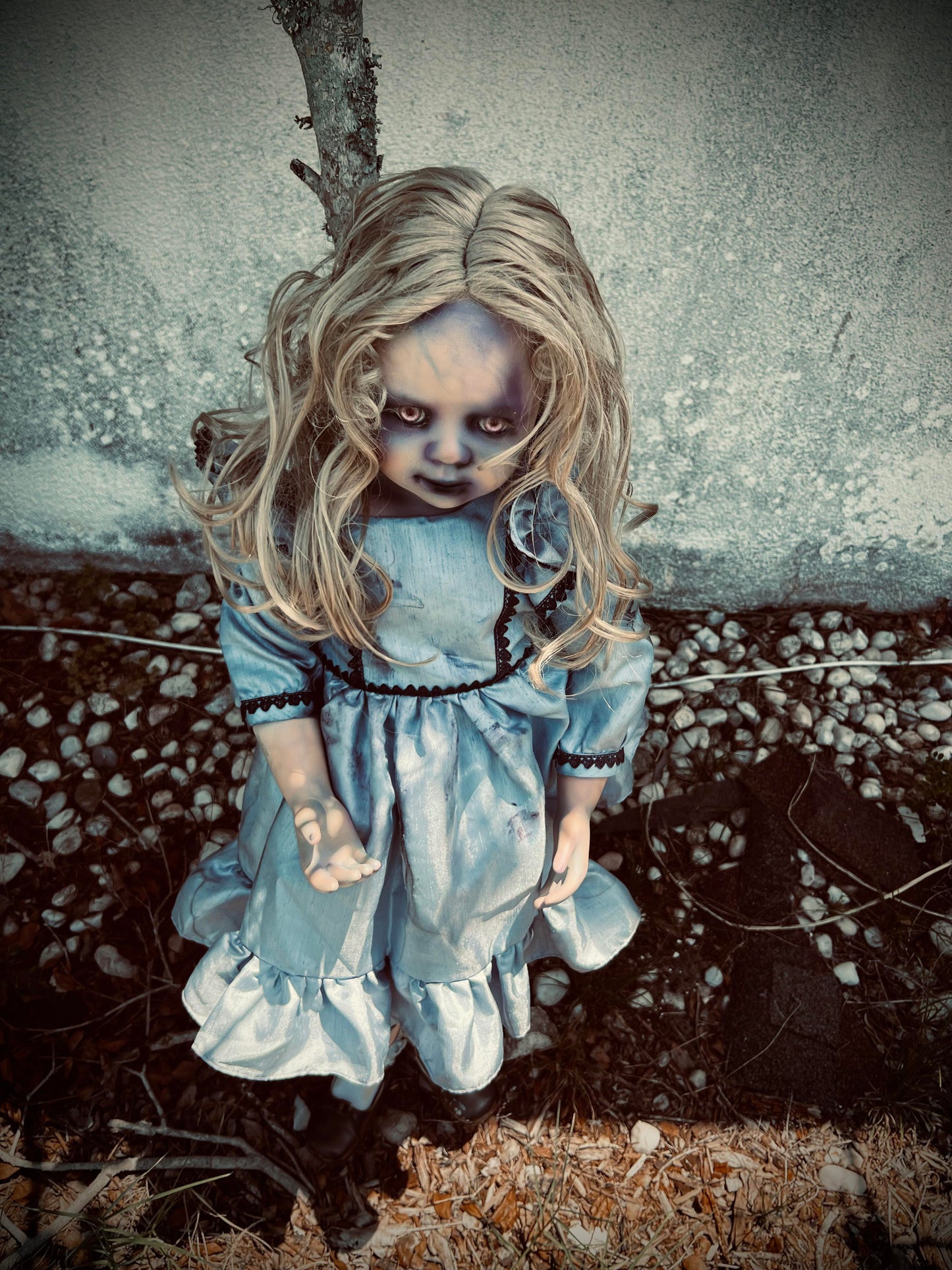 Meet Aimne 3 Foot Vintage Baby Porcelain Haunted Spirt Infected Zombie Doll Scary Poltergeist Halloween Spooky Hand Painted Gift Idea's