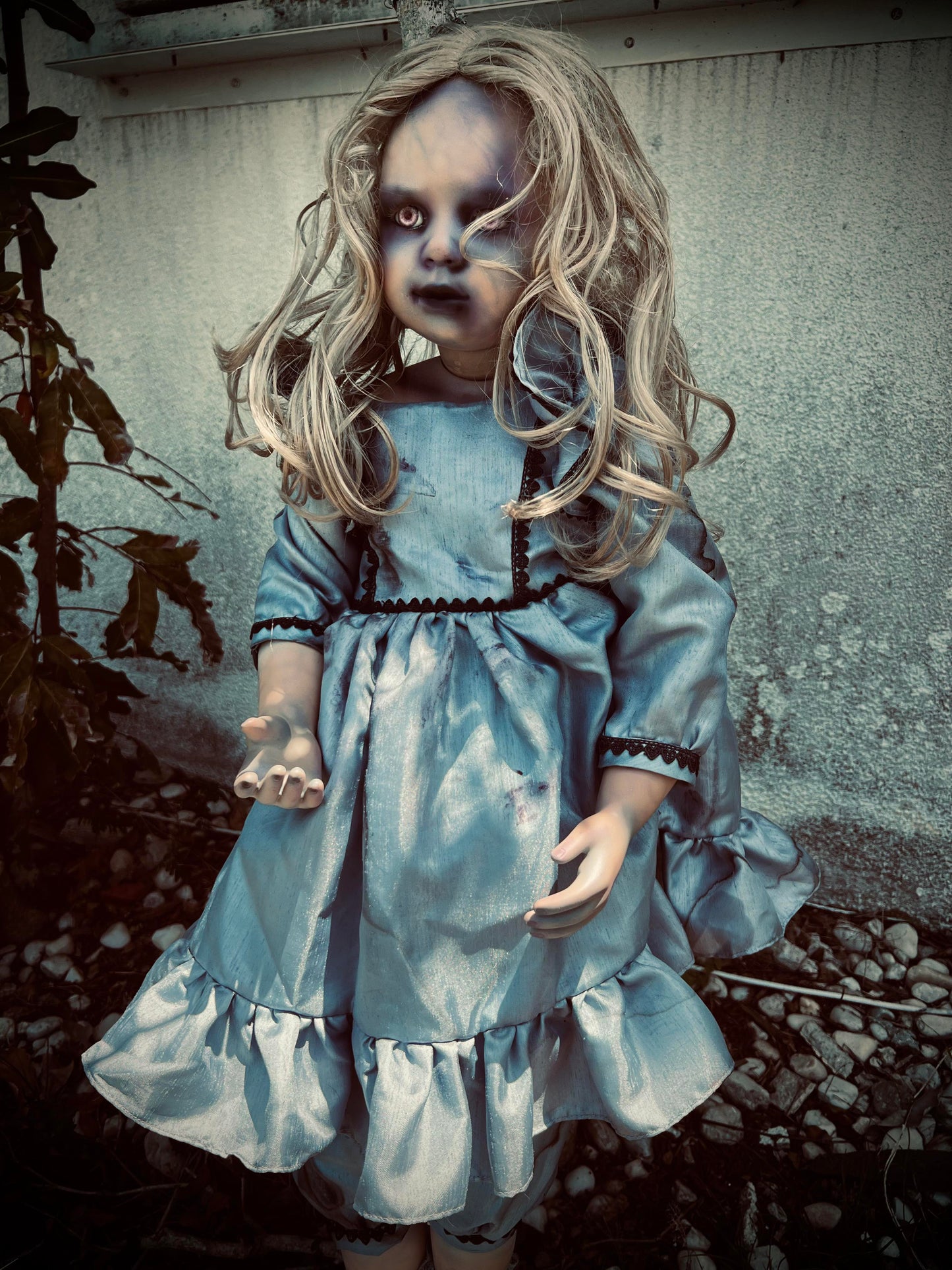 Meet Aimne 3 Foot Vintage Baby Porcelain Haunted Spirt Infected Zombie Doll Scary Poltergeist Halloween Spooky Hand Painted Gift Idea's