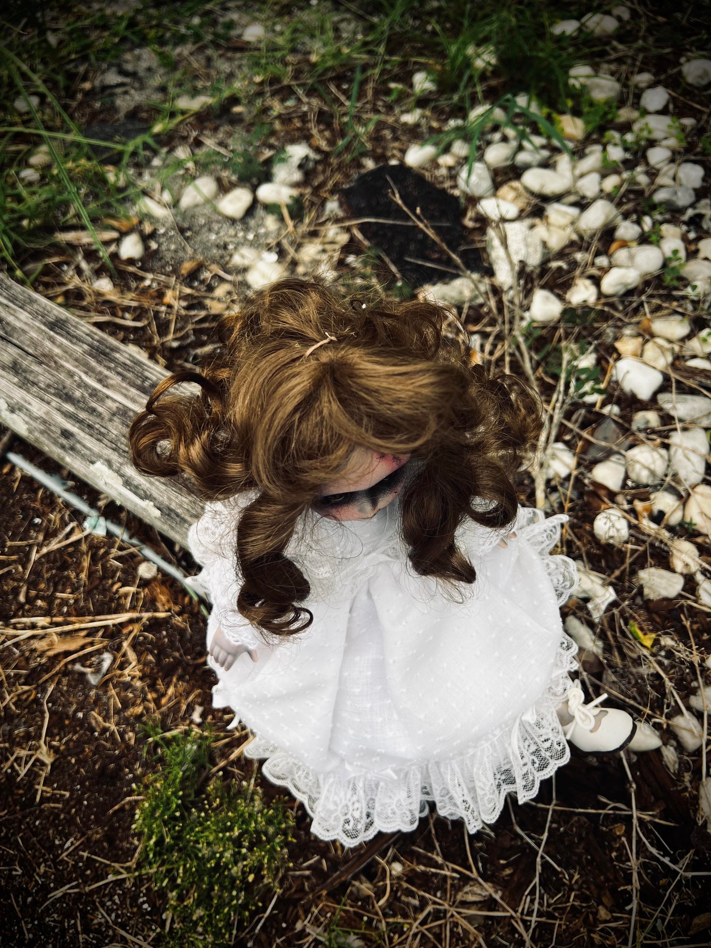 Meet Natalie 13" VTG Porcelain Haunted Ghostly Spirt Infected Zombie Doll Scary Poltergeist Halloween Spooky Hand Painted