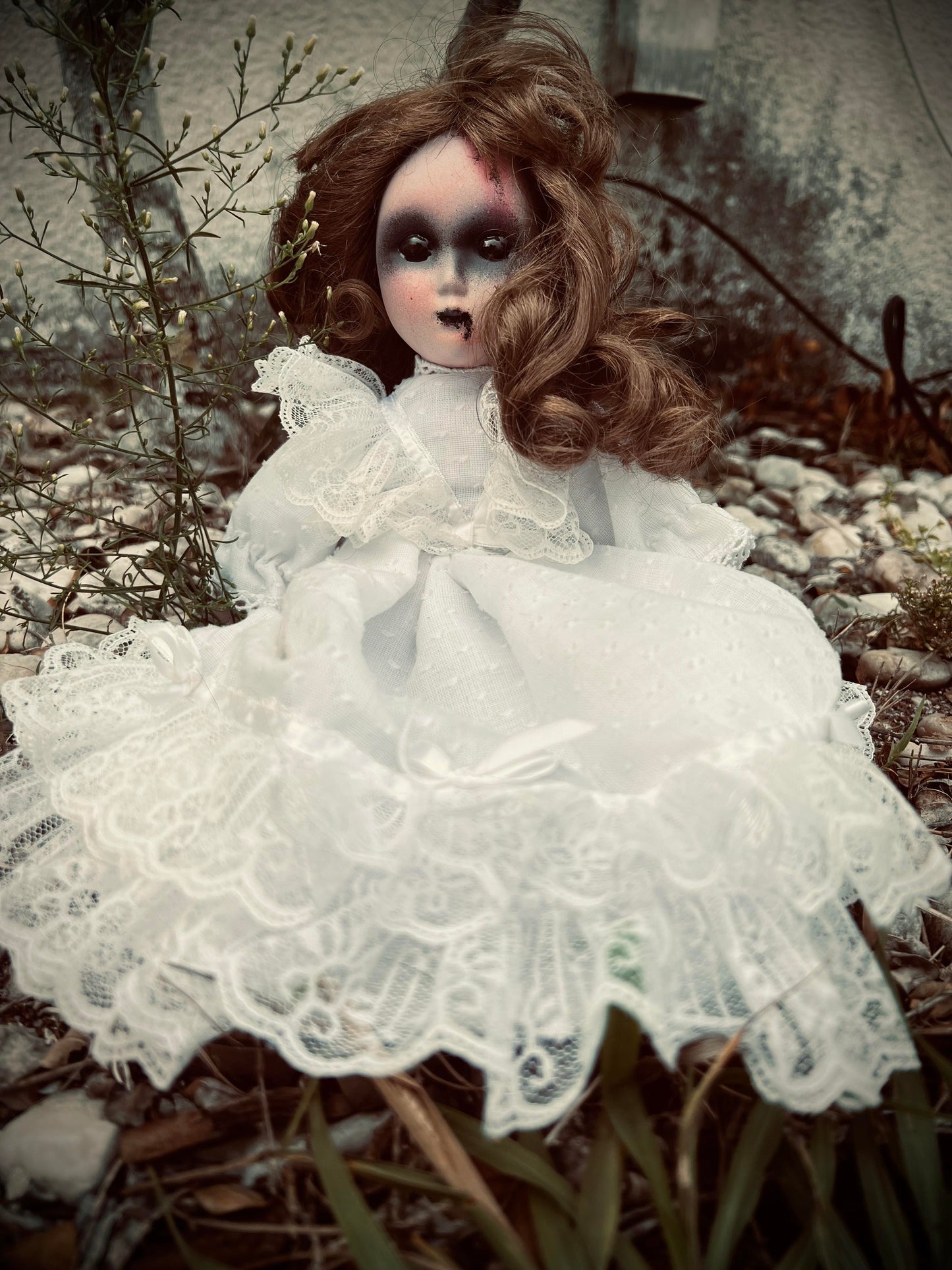 Meet Natalie 13" VTG Porcelain Haunted Ghostly Spirt Infected Zombie Doll Scary Poltergeist Halloween Spooky Hand Painted