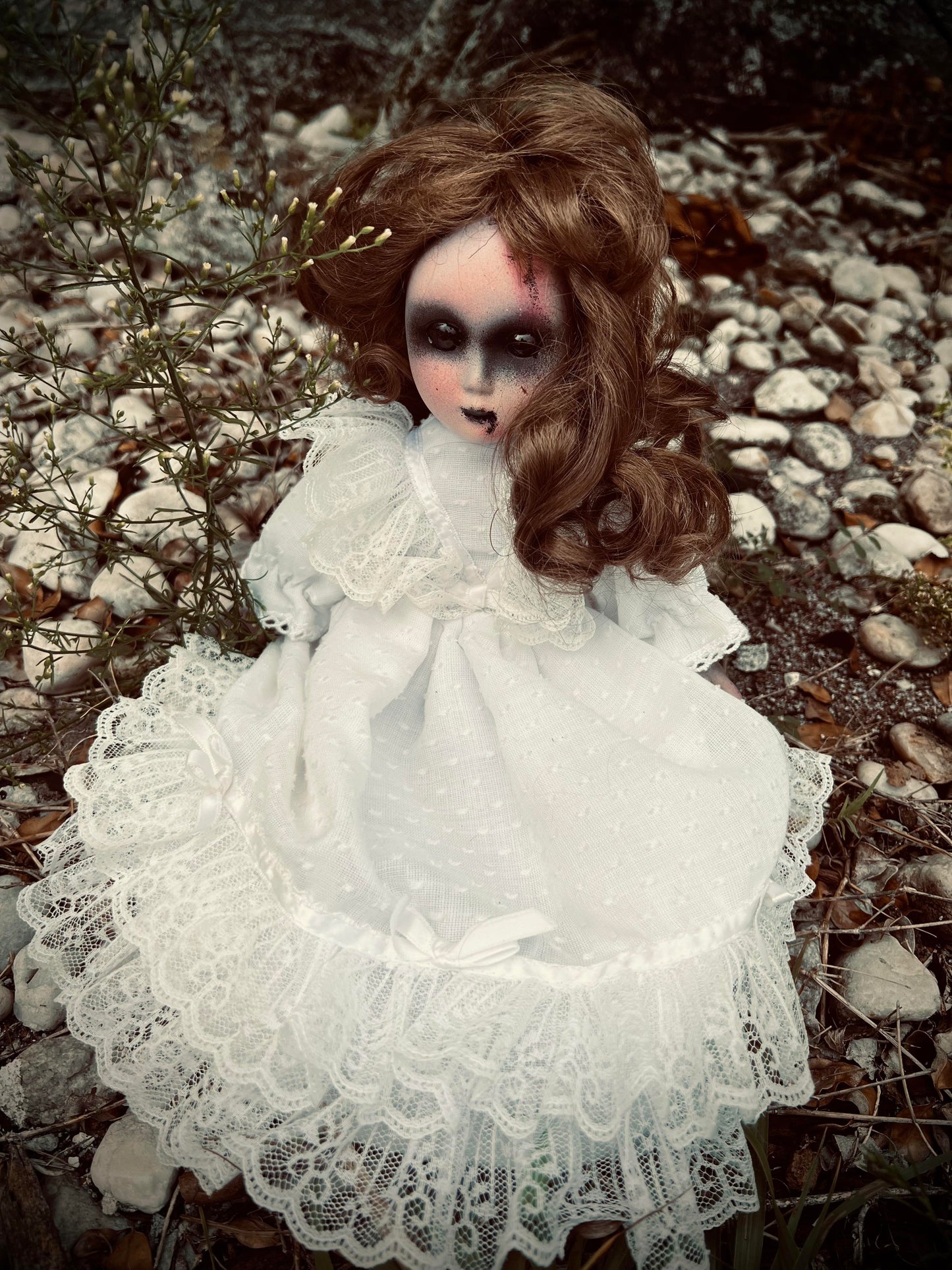 Meet Natalie 13" VTG Porcelain Haunted Ghostly Spirt Infected Zombie Doll Scary Poltergeist Halloween Spooky Hand Painted