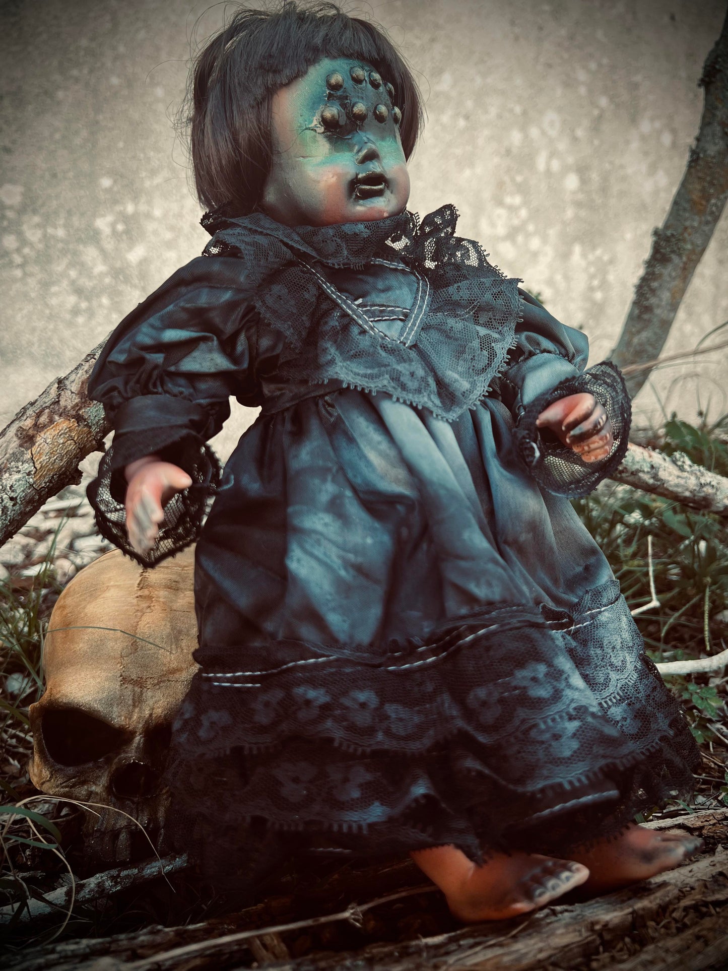 Meet Amelia 13" Doll Porcelain Clay Witchy Creepy Haunted Spirit Infected Scary Poltergeist Spooky Wicca Possessed Halloween Gothic Gore