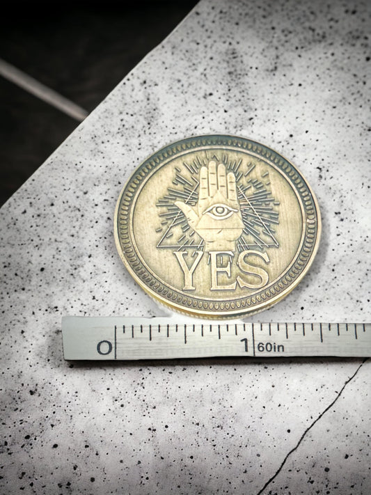 Devil's Eye Death Yes/No Decision Alloy Coin Occult Wicca Gift Ideas