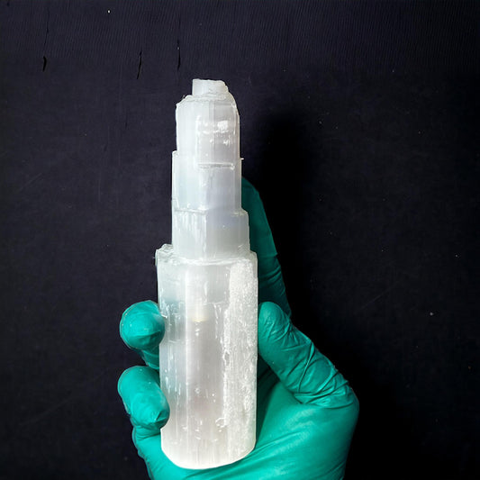 Rough Stone Specimen 6-Inch Iceberg White Tower Selenite Curiosity, Oddity, Spells, Unique Gift Idea, Witchcraft, Rituals, Atlar Crystal
