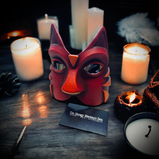 Cat Feline Masquerade Animal Mask Cosplay Theatre Costume Larp Victorian Unique Gift Idea Rare Find Oddity Wicca