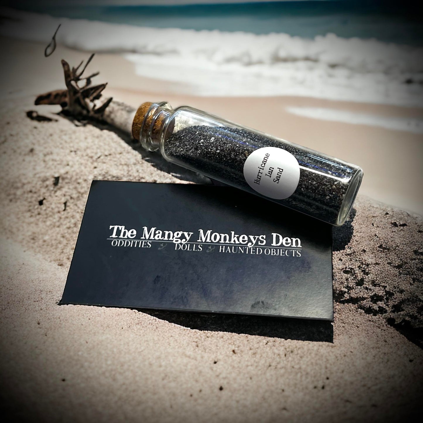 Hurricane Ian Sand Specimen in Glass Vail Curiosity, Oddity, Real Natural Disasters, Apothecary, Unique Gift Idea Gulf Ocean Storm Debris