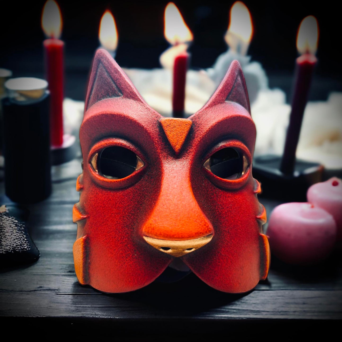 Cat Feline Masquerade Animal Mask Cosplay Theatre Costume Larp Victorian Unique Gift Idea Rare Find Oddity Wicca