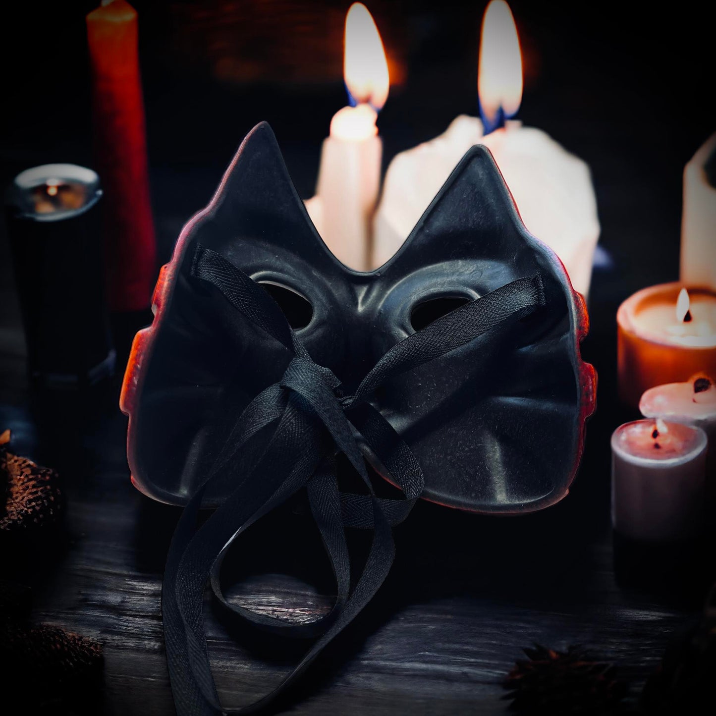 Cat Feline Masquerade Animal Mask Cosplay Theatre Costume Larp Victorian Unique Gift Idea Rare Find Oddity Wicca