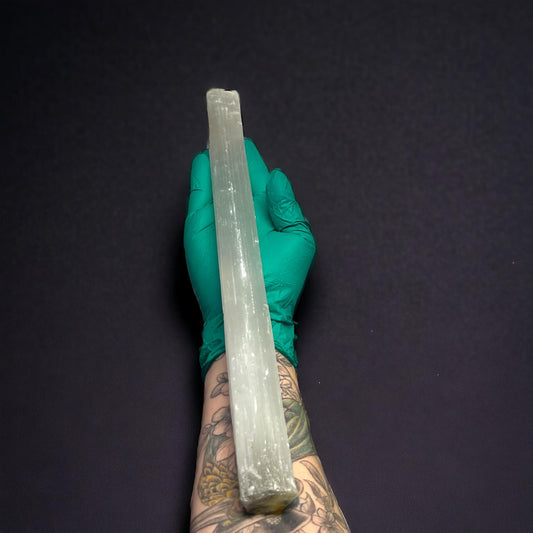 15" Rough Stone Specimen Wand White Selenite Curiosity, Oddity, Spells, Unique Gift Idea, Witchcraft, Rituals, Atlar Crystal Fairys Magical