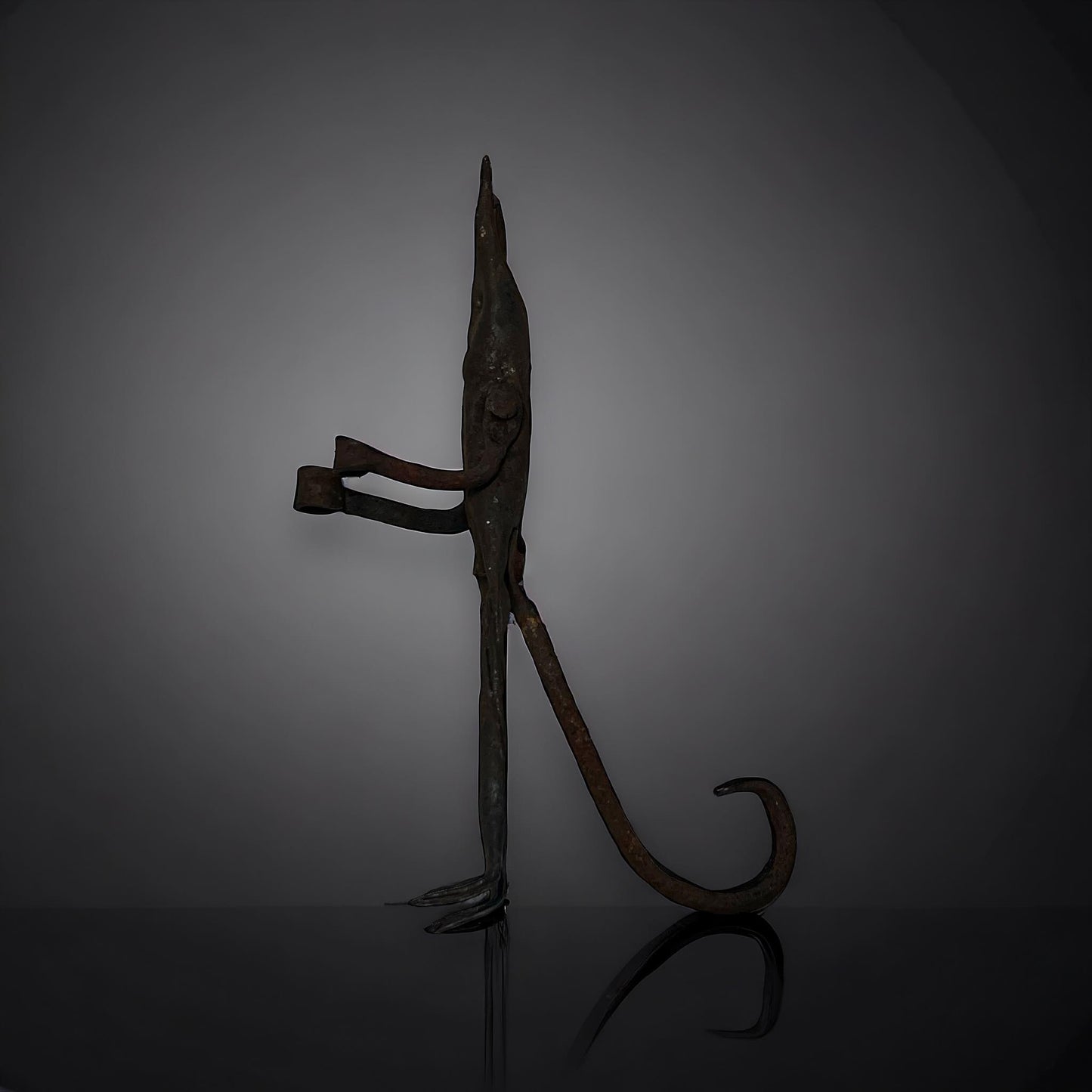 Devil Folkart Metal Vintage Handcrafted Sculpture Curiosity, Oddity, Unique Gift Idea, Creepy, Unusual, Disturbing, One Of A Kind Witchcraft