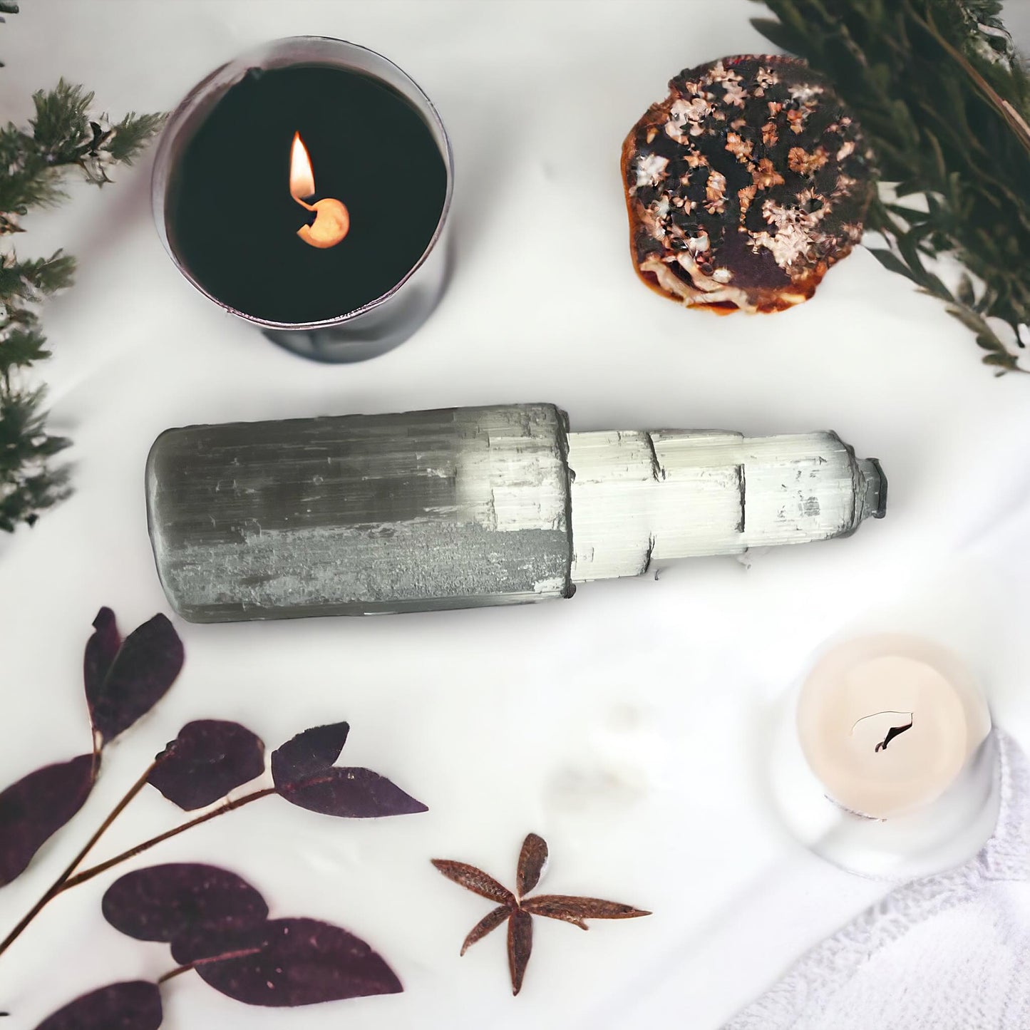 Rough Stone Specimen 6-Inch Iceberg White Tower Selenite Curiosity, Oddity, Spells, Unique Gift Idea, Witchcraft, Rituals, Atlar Crystal