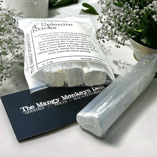 3 Pack Rough Stone Specimen Wand White Selenite Curiosity Oddity, Spells, Unique Gift Idea, Witchcraft, Rituals Atlar Crystal Fairys Magical