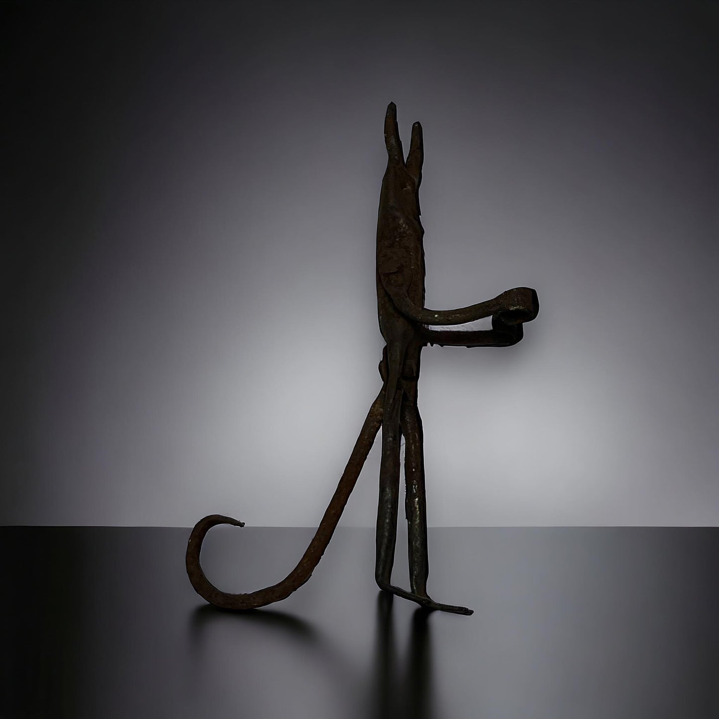 Devil Folkart Metal Vintage Handcrafted Sculpture Curiosity, Oddity, Unique Gift Idea, Creepy, Unusual, Disturbing, One Of A Kind Witchcraft