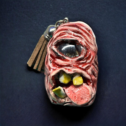 Meet Nobie 2.5 Clay Sculpture Keychain Curiosity, Oddity, Unique Gift Idea, Creepy, Unusual, Disturbing, Hand Crafted One Of A Kind