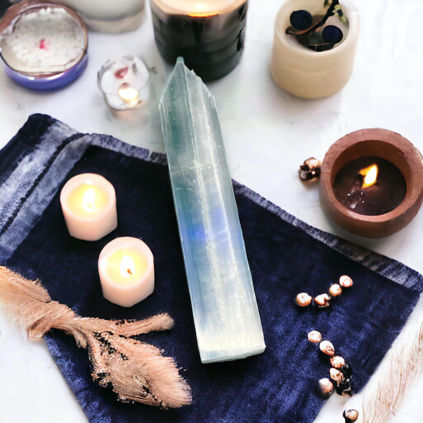 Selenite Charging Plate Large Point Curiosity, Oddity, Spells, Unique Gift Idea, Witchcraft, Rituals, Atlar Crystal