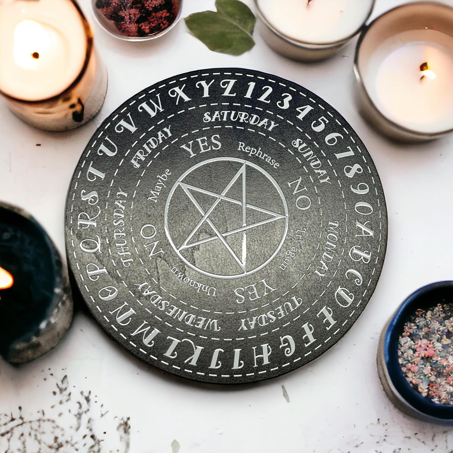 10" Pentagram Pendulum Board Pentacle, Unique Gift Idea, Witchcraft, Rituals, Spirit Boards wooden dowsing spirituality divination board
