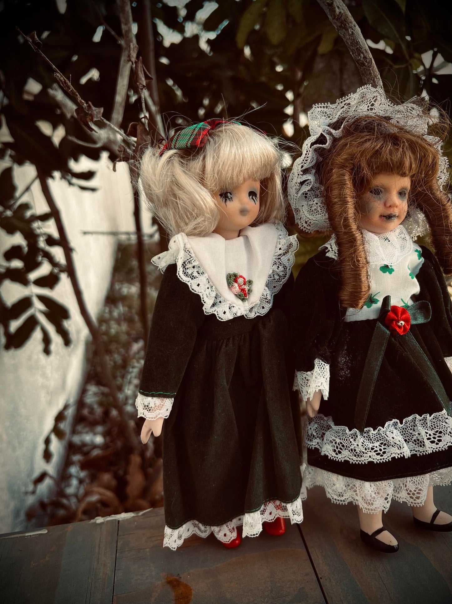 Meet Frenda and Geraldine 9" Doll Porcelain Mini Haunts Creepy Haunted Spirit Scary Spooky Possessed Positive Energy Oddity Gift Idea