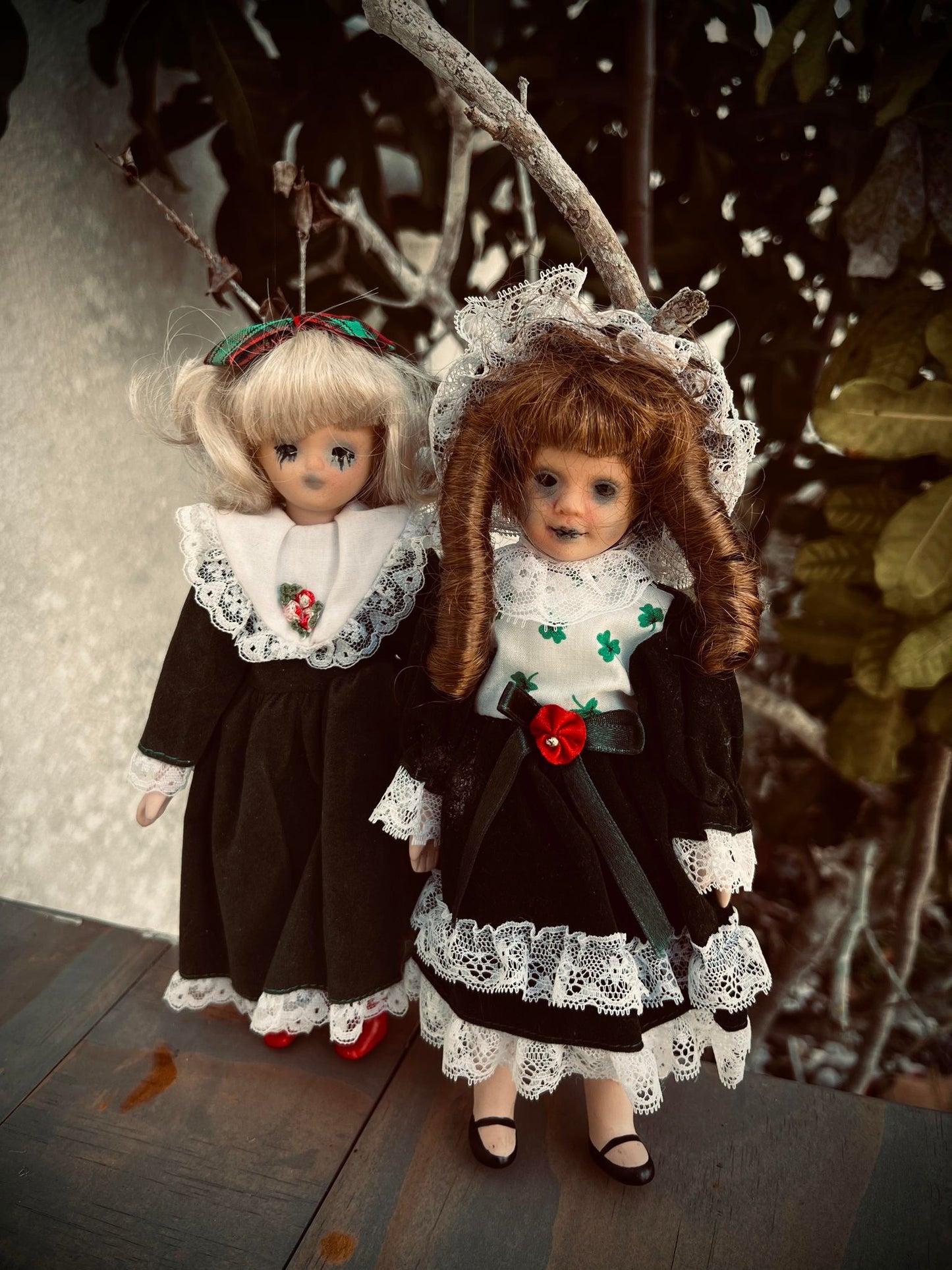 Meet Frenda and Geraldine 9" Doll Porcelain Mini Haunts Creepy Haunted Spirit Scary Spooky Possessed Positive Energy Oddity Gift Idea