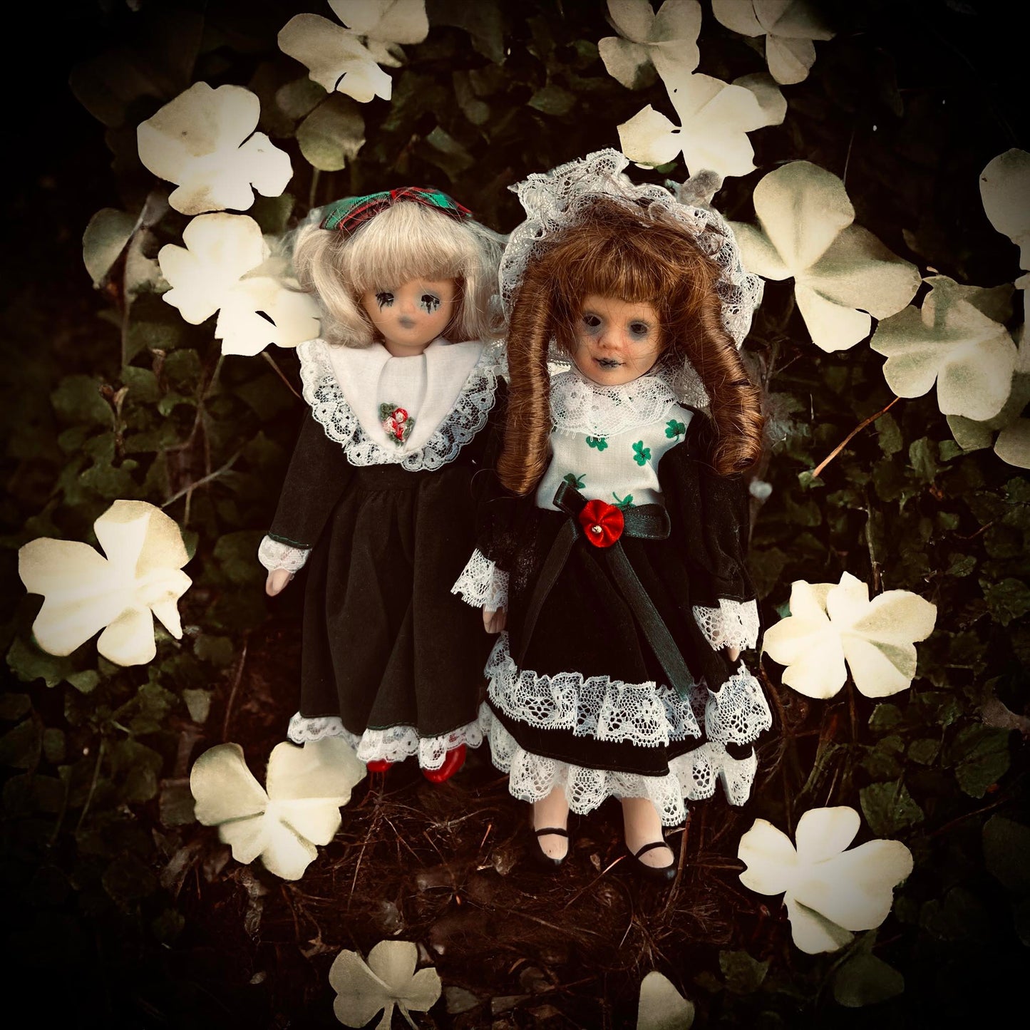 Meet Frenda and Geraldine 9" Doll Porcelain Mini Haunts Creepy Haunted Spirit Scary Spooky Possessed Positive Energy Oddity Gift Idea