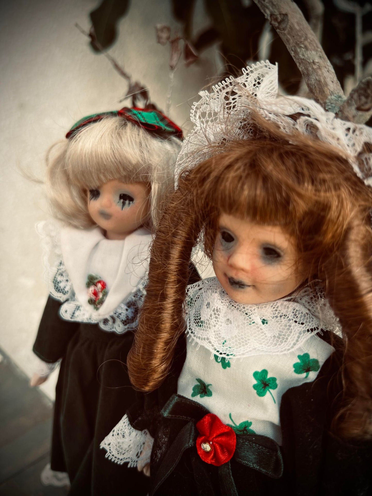 Meet Frenda and Geraldine 9" Doll Porcelain Mini Haunts Creepy Haunted Spirit Scary Spooky Possessed Positive Energy Oddity Gift Idea
