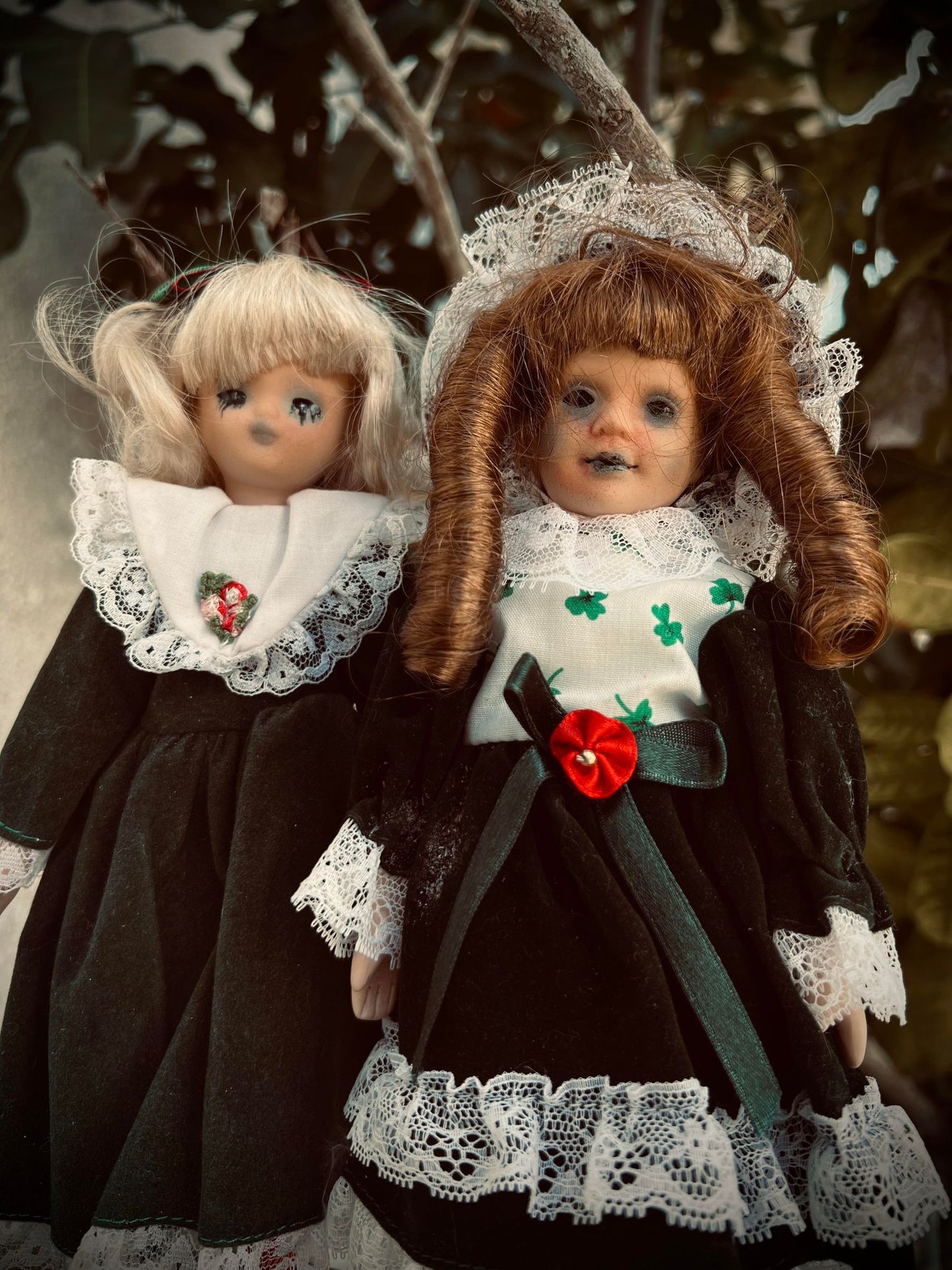 Meet Frenda and Geraldine 9" Doll Porcelain Mini Haunts Creepy Haunted Spirit Scary Spooky Possessed Positive Energy Oddity Gift Idea