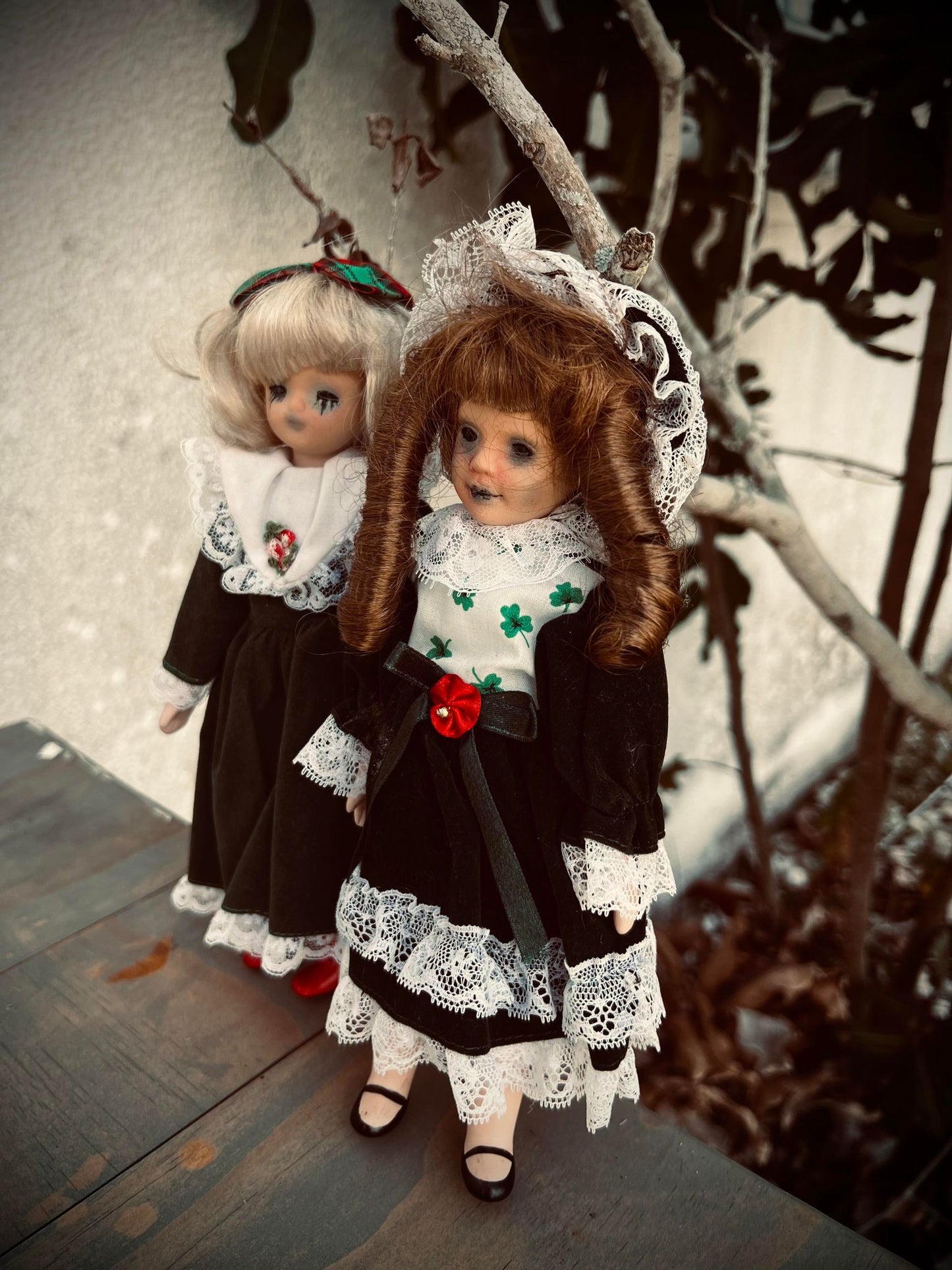 Meet Frenda and Geraldine 9" Doll Porcelain Mini Haunts Creepy Haunted Spirit Scary Spooky Possessed Positive Energy Oddity Gift Idea
