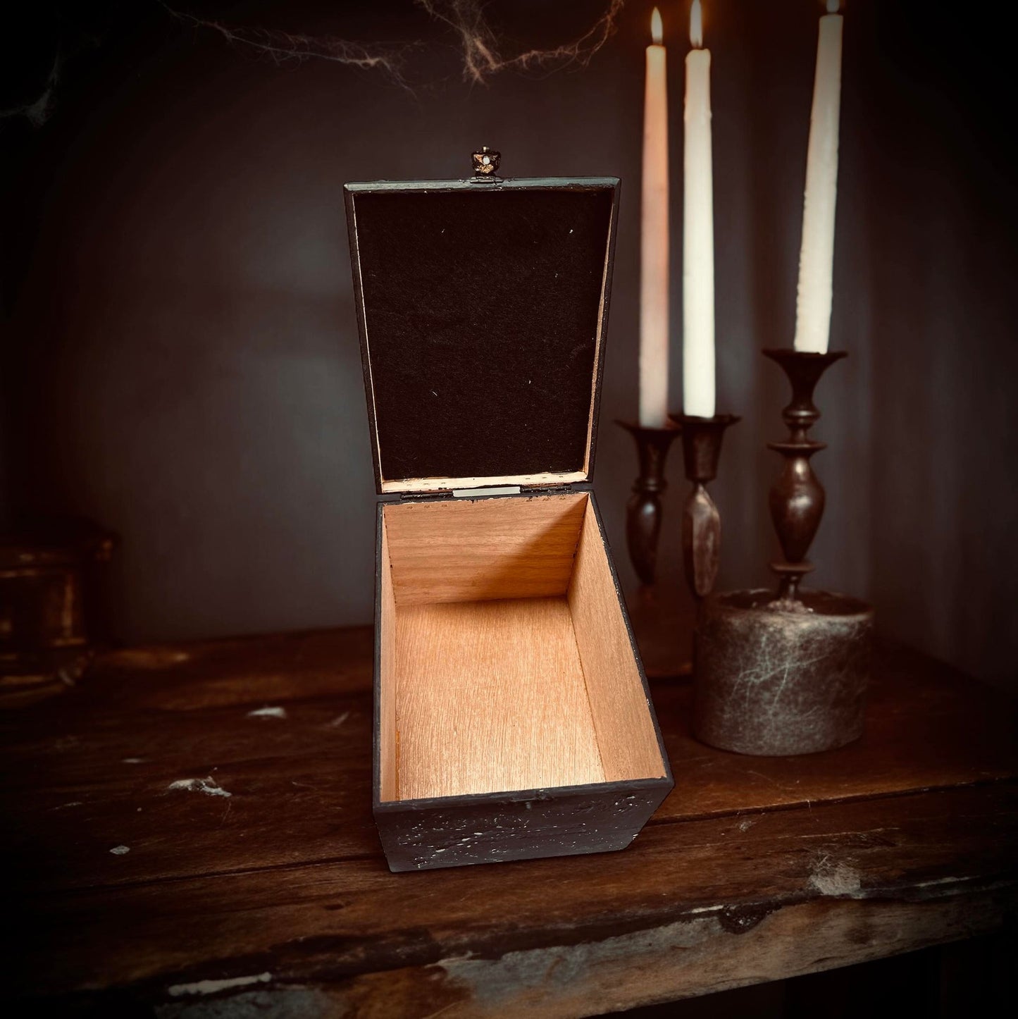 Quite One Witch Wooden Box Trinket Oddity Box Clay Sculpture Curiosity, Oddity, Unique Gift Idea, Creepy Unusual Hand Crafted One of a Kind