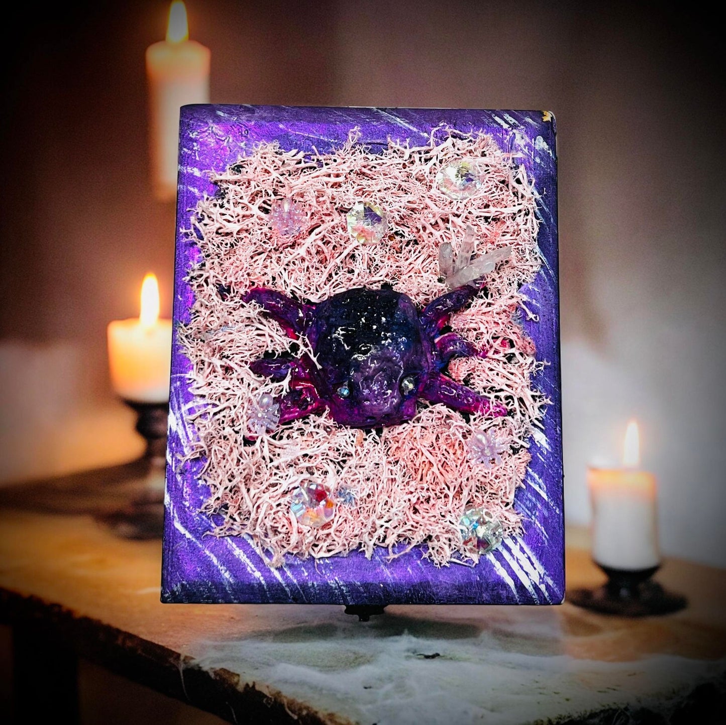 Familiar Witch Wooden Box Trinket Oddity Box Clay Sculpture Curiosity, Oddity, Unique Gift Idea, Creepy Unusual Hand Crafted One of a Kind