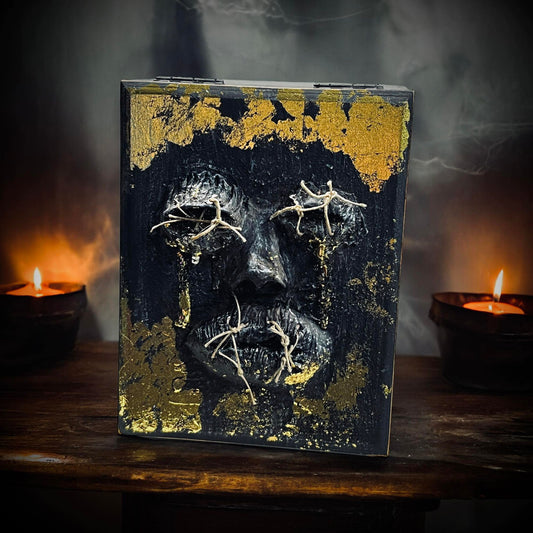 Quite One Witch Wooden Box Trinket Oddity Box Clay Sculpture Curiosity, Oddity, Unique Gift Idea, Creepy Unusual Hand Crafted One of a Kind