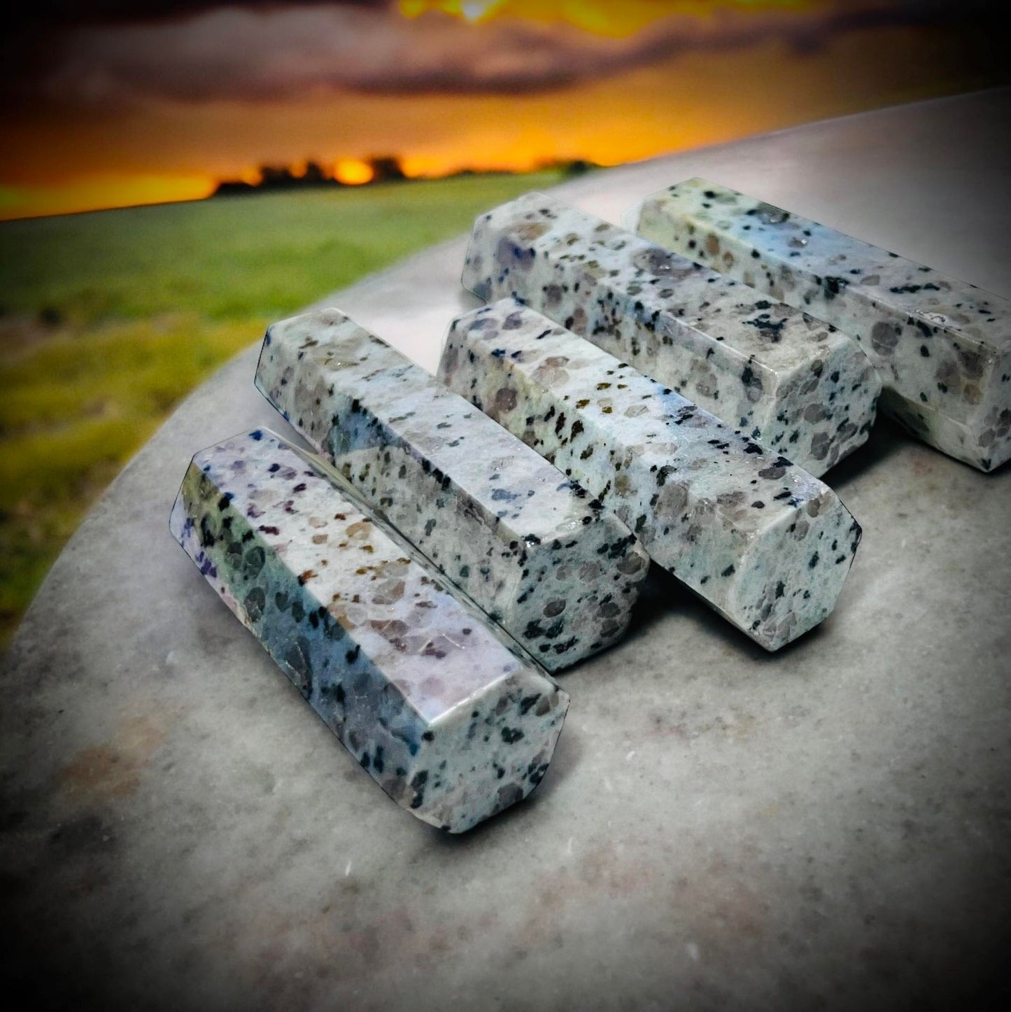 Rainbow Aura Kiwi Jasper Obelisk Tower Crystal Point Oddity, Witchcraft, Rituals, Energy Meditation spiritual, meditation, metaphysical