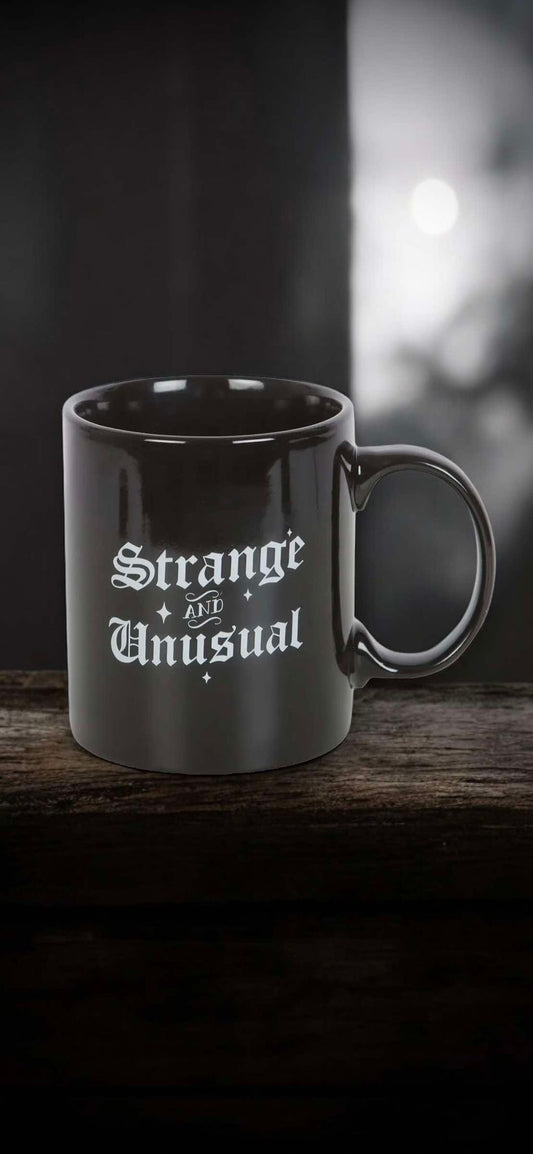 Gothic Strange and Unusual Couples 12 oz Coffee Mug Set Ceramic Black Oddities Gift Idea Halloween Witch Occult Spooky Mystic Paranormal