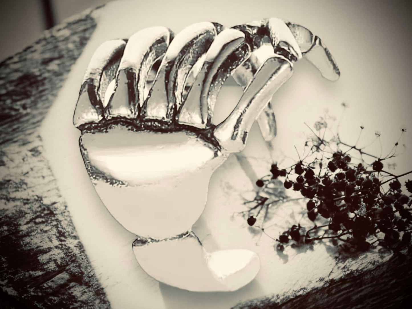 Gold or Silver Skeleton Hand No Piercing Ear Cuff Clip Halloween Gift Ideas Rock Style Oddity Edgy Alternative Emo Costume Witch Punk Rock