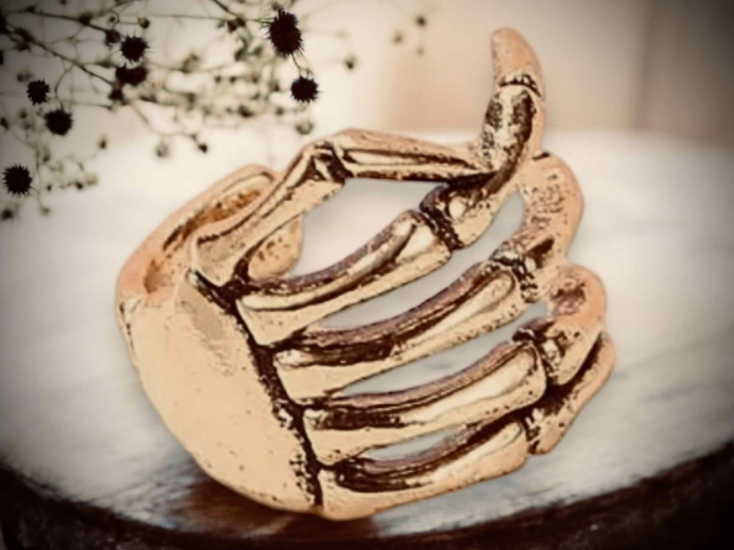 Gold or Silver Skeleton Hand No Piercing Ear Cuff Clip Halloween Gift Ideas Rock Style Oddity Edgy Alternative Emo Costume Witch Punk Rock