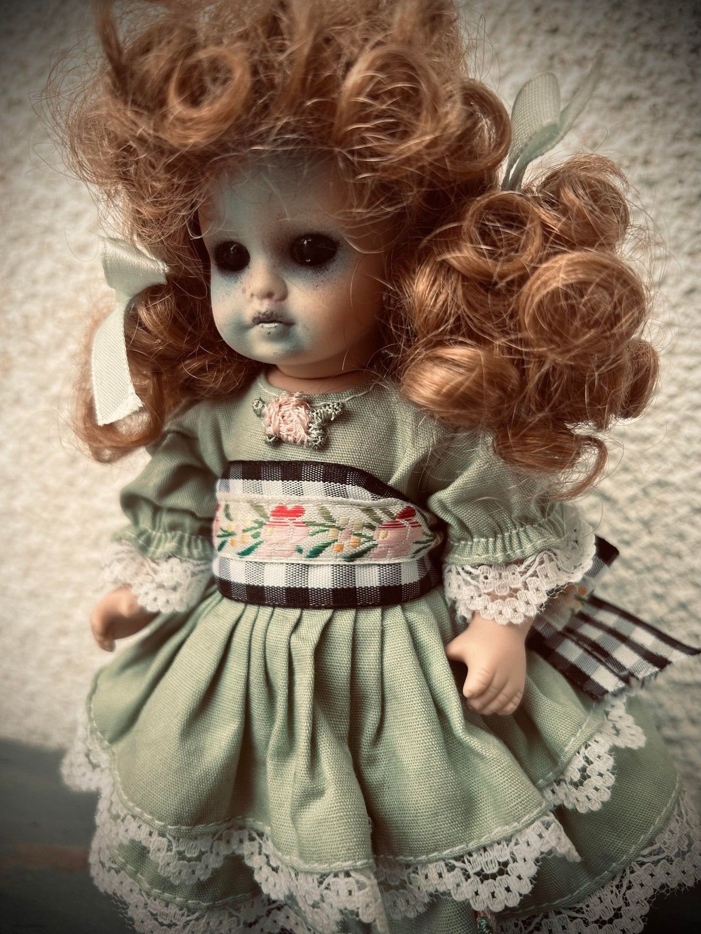 Meet Poppy 7" Mini Haunt Doll Porcelain Zombie Undead Haunted Spirit Paranormal Spooky Possessed Positive Oddity Gift Idea Supernatural