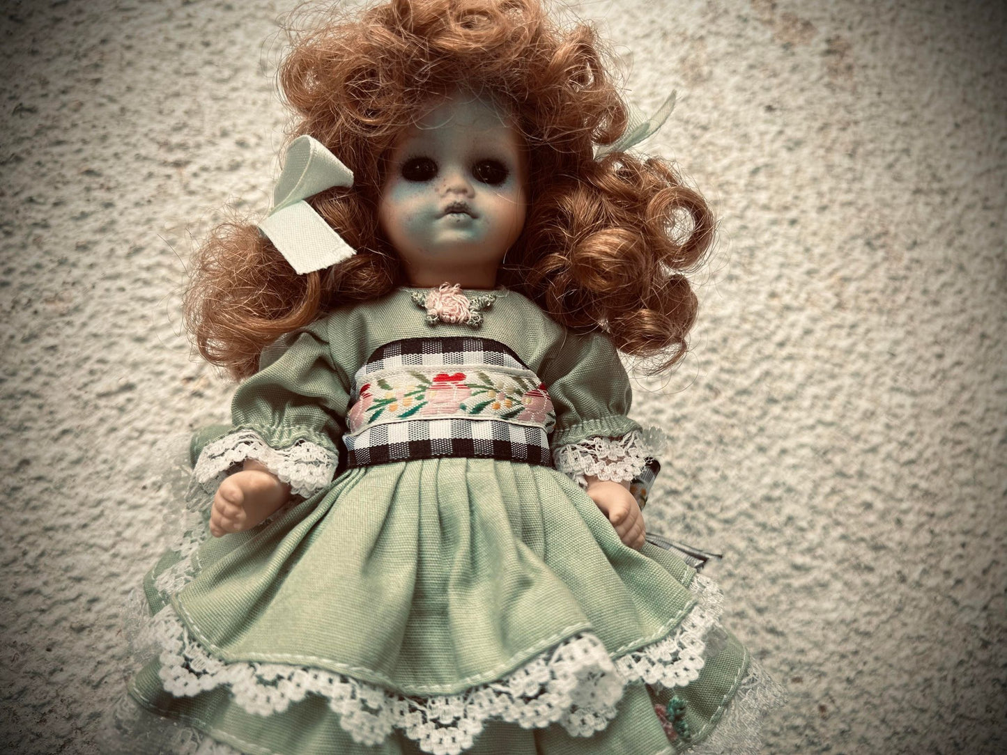 Meet Poppy 7" Mini Haunt Doll Porcelain Zombie Undead Haunted Spirit Paranormal Spooky Possessed Positive Oddity Gift Idea Supernatural