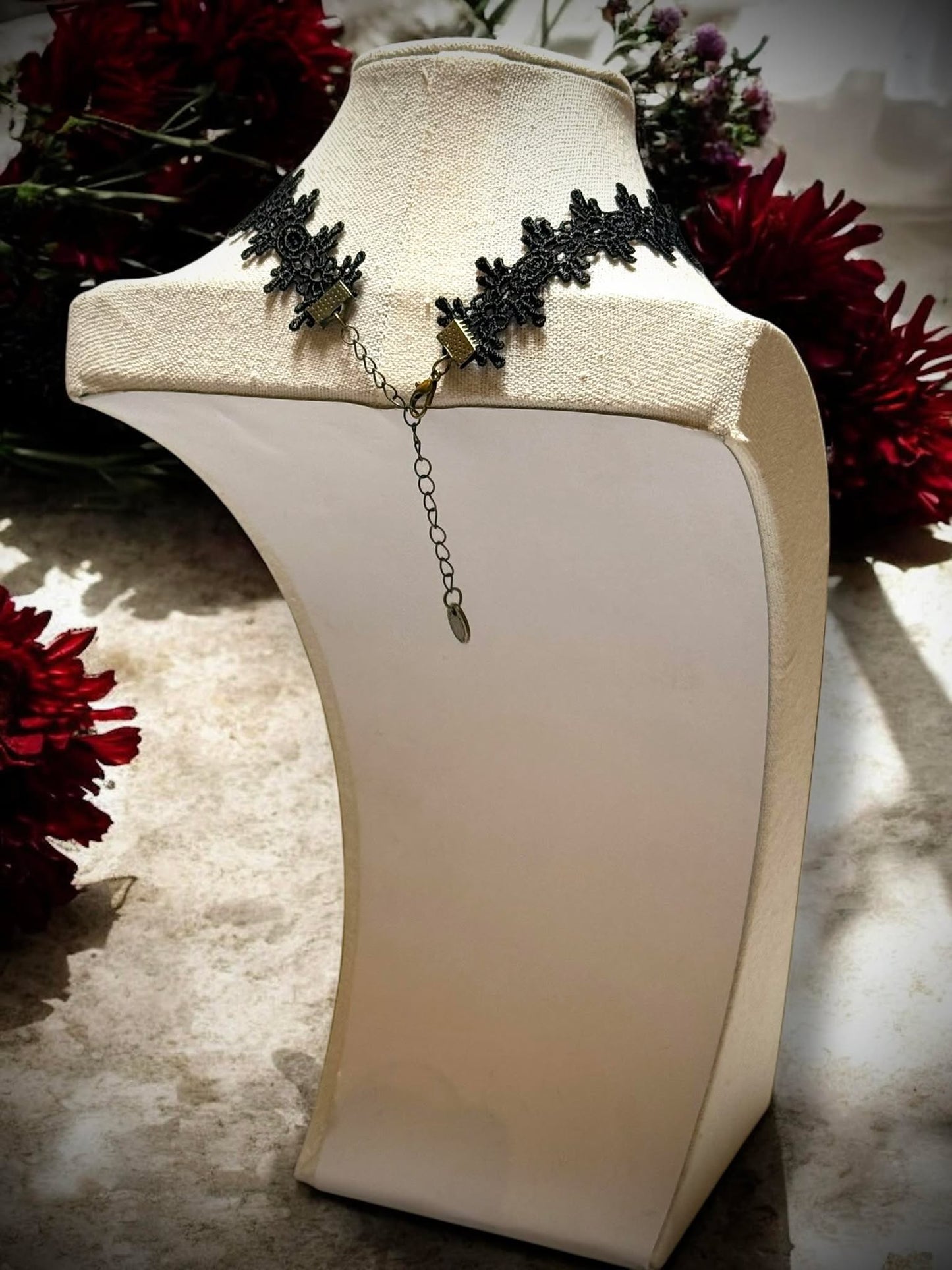 Gothic Red Jeweled Bat Lace Choker Necklace Black Gift Idea Oddity Jewelry Gothic Costume Woman Fantasy Vampire Dress Up Punk #306