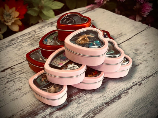 Valetine's Day Mini Tin Heart Oddity Witch Trinket Box Oddity Box Mystery Curiosity, Unique Gift Idea Zodiac metaphysical religious trinkets