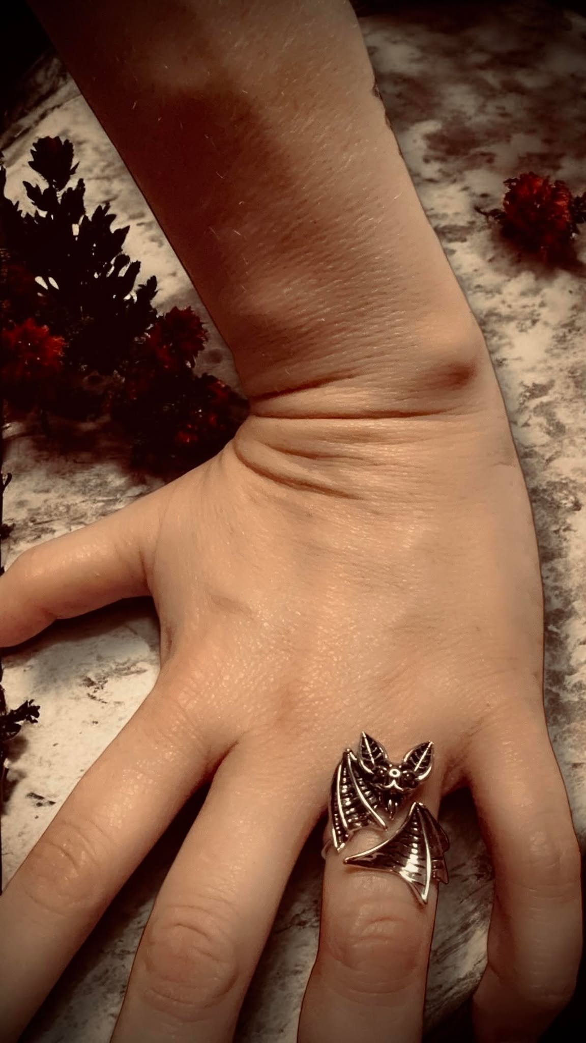 Gothic Bat Ring Adjustable Punk Rock Gift Idea Jewelry Accessory Copper Alloy Oddity Jewelry Cosplay Vampire Devil Oddities Wiccan Witch