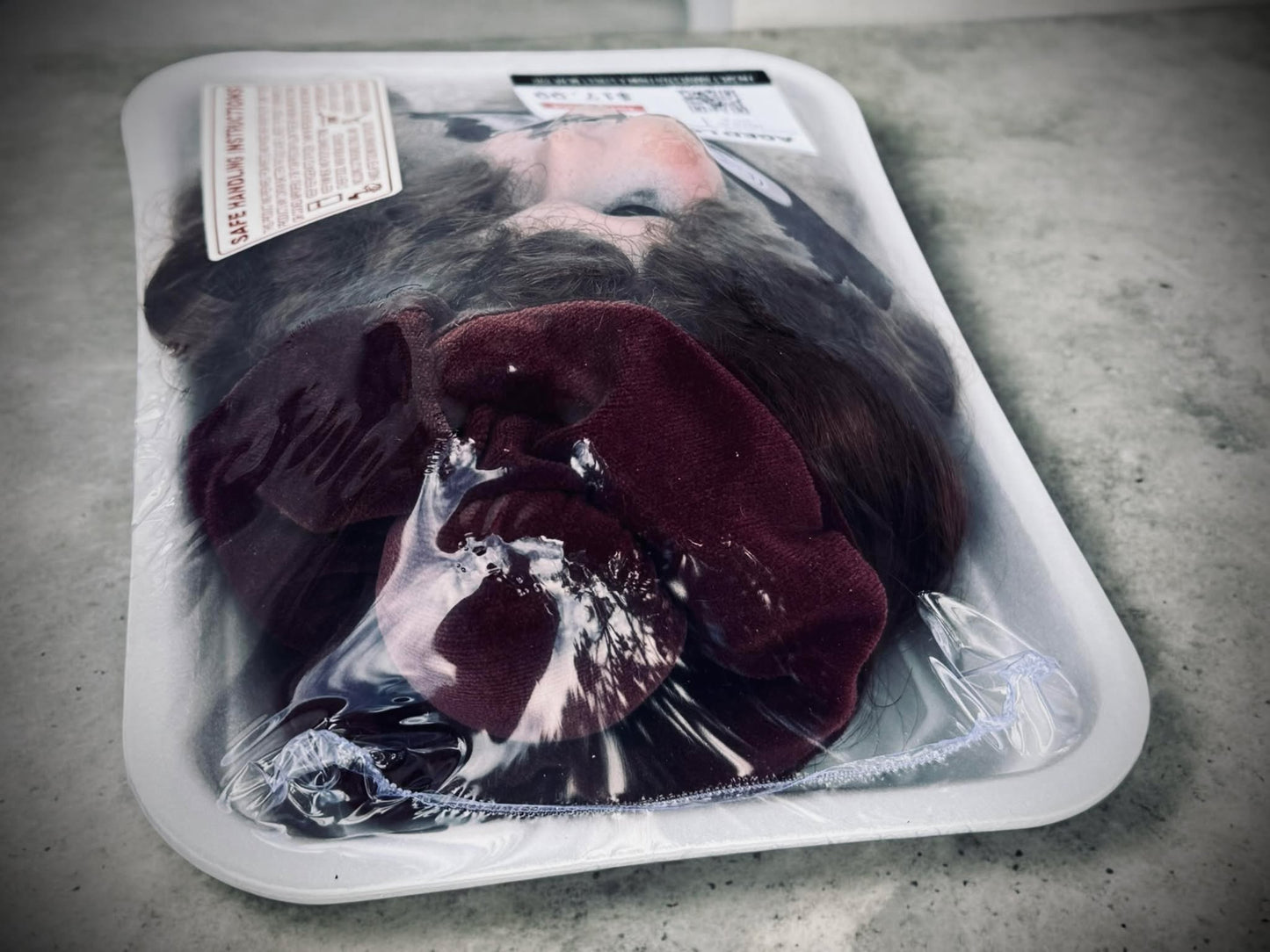 Packaged Meat Aged Long Pork Porcelain Doll Parts Butcher Gothic Voodoo Witchcraft Curiosity, Oddity, Unique Gift Idea Specimen 359 Head