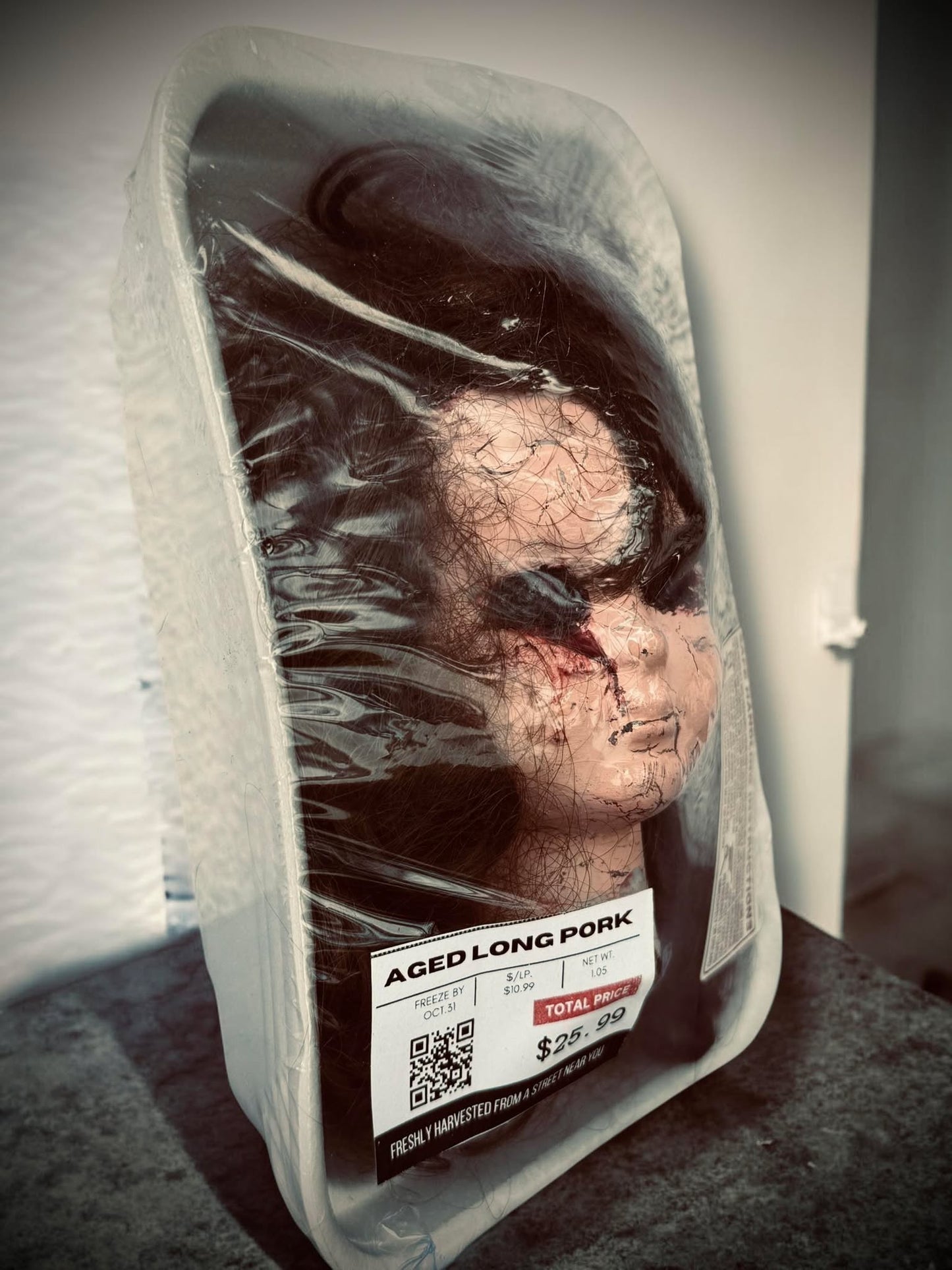 Packaged Meat Aged Long Pork Porcelain Doll Parts Butcher Gothic Voodoo Witchcraft Curiosity, Oddity, Unique Gift Idea Specimen 412 Head