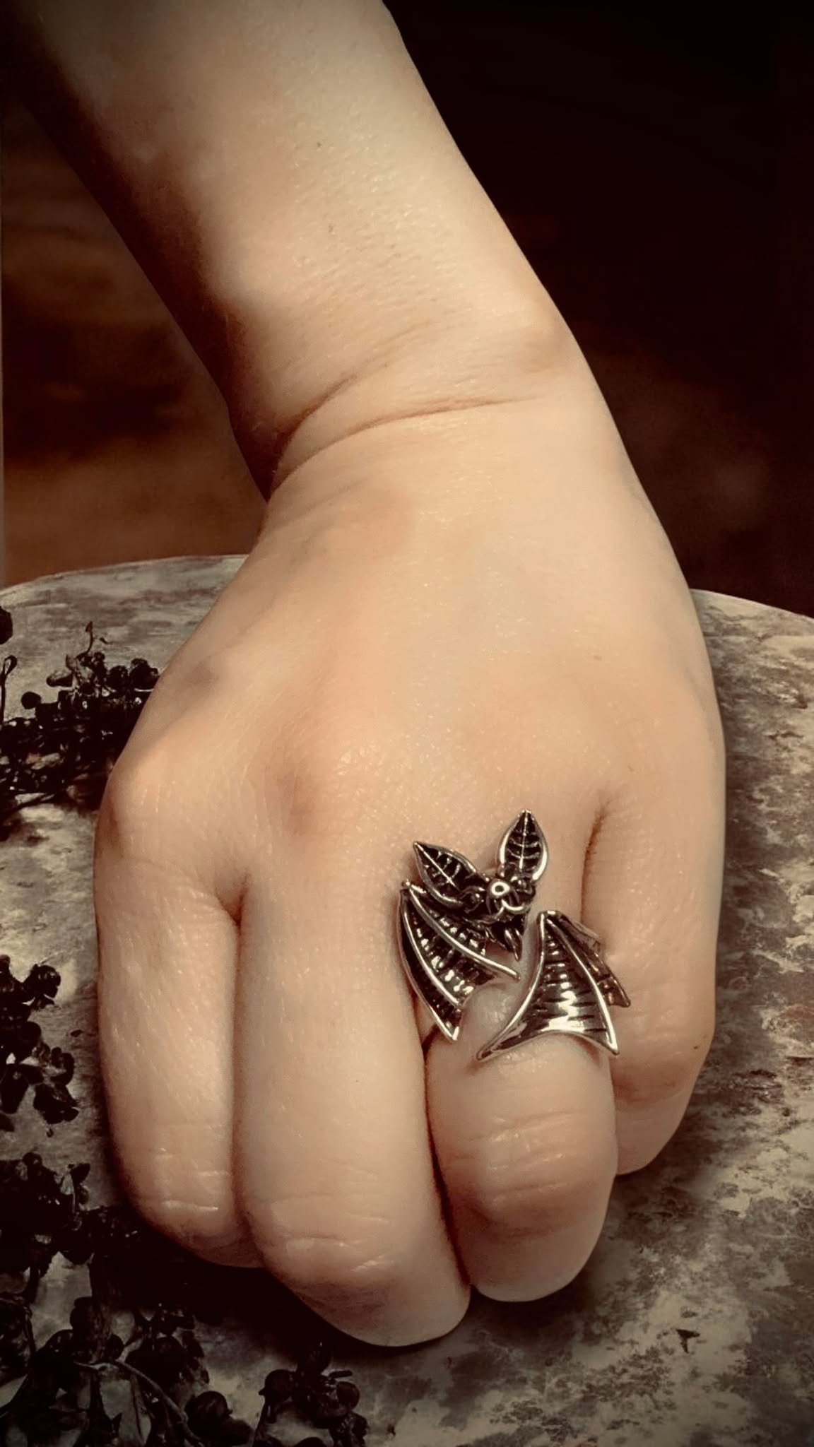 Gothic Bat Ring Adjustable Punk Rock Gift Idea Jewelry Accessory Copper Alloy Oddity Jewelry Cosplay Vampire Devil Oddities Wiccan Witch