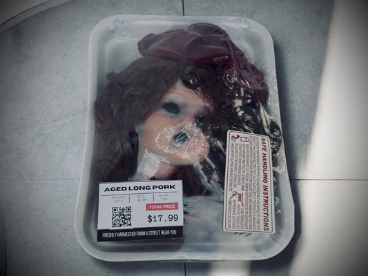 Packaged Meat Aged Long Pork Porcelain Doll Parts Butcher Gothic Voodoo Witchcraft Curiosity, Oddity, Unique Gift Idea Specimen 359 Head