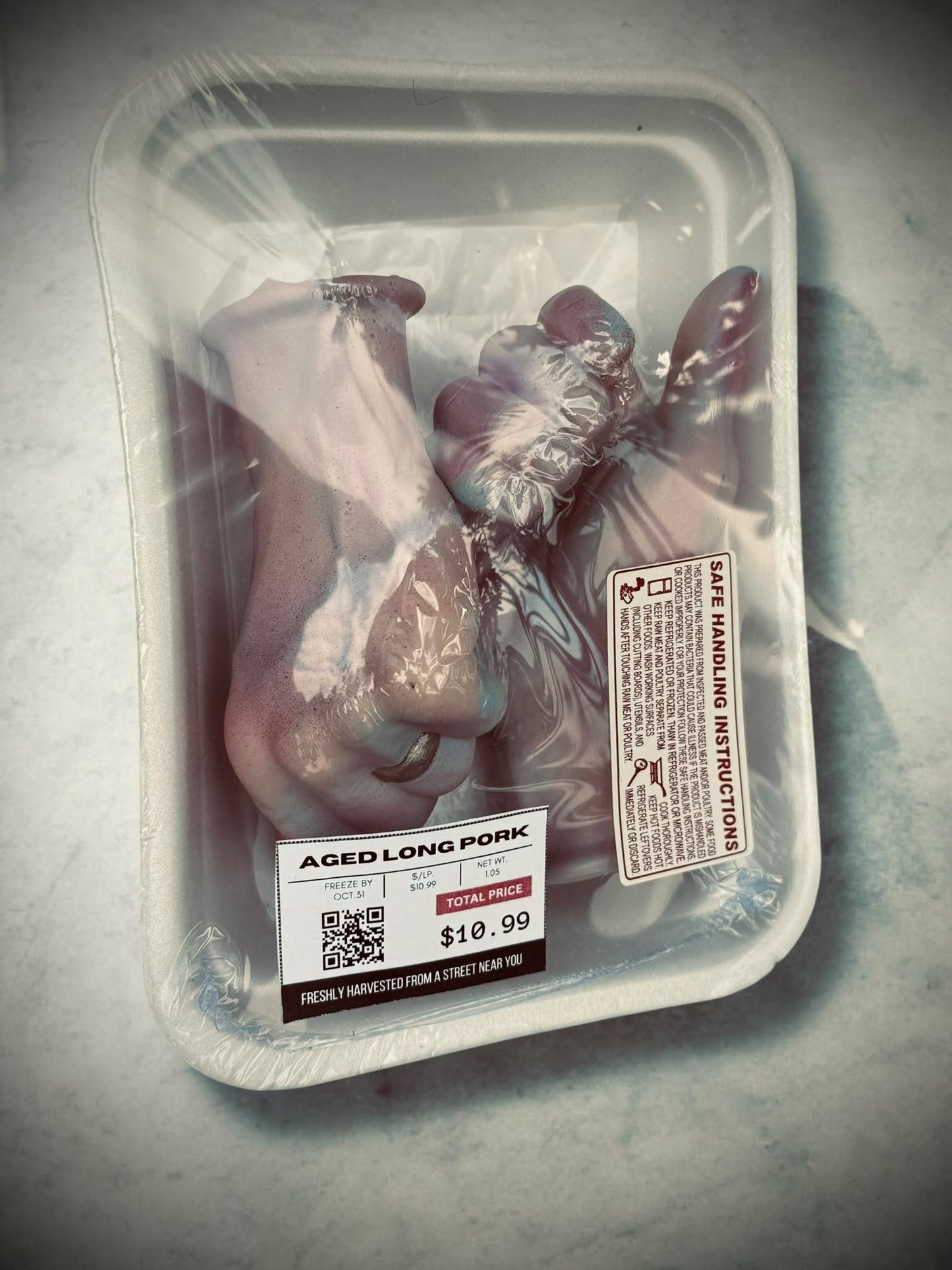 Packaged Meat Aged Long Pork Porcelain Doll Parts Butcher Gothic Voodoo Witchcraft Curiosity, Oddity, Unique Gift Idea Specimen 409 Hands