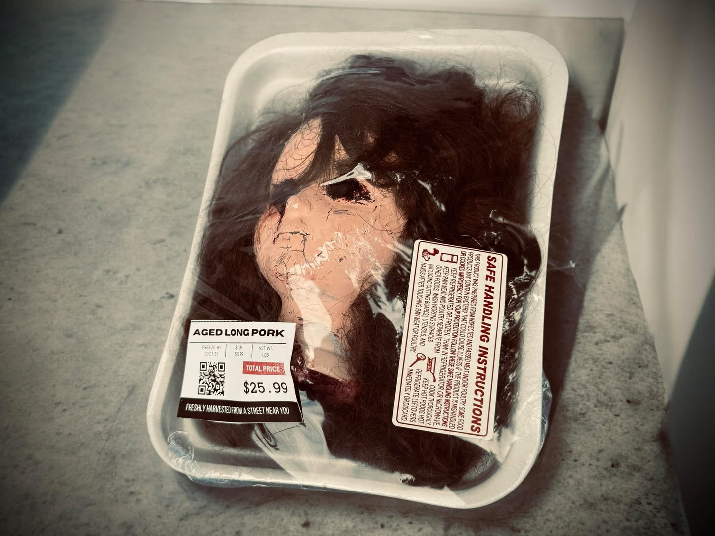 Packaged Meat Aged Long Pork Porcelain Doll Parts Butcher Gothic Voodoo Witchcraft Curiosity, Oddity, Unique Gift Idea Specimen 412 Head