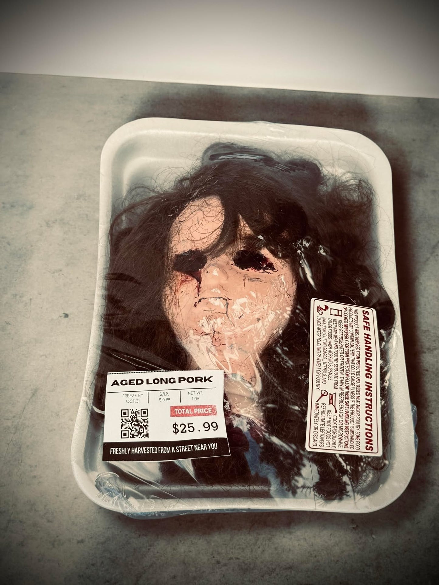 Packaged Meat Aged Long Pork Porcelain Doll Parts Butcher Gothic Voodoo Witchcraft Curiosity, Oddity, Unique Gift Idea Specimen 412 Head