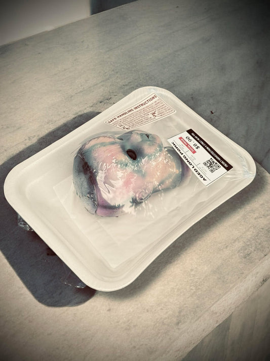 Packaged Meat Aged Long Pork Porcelain Doll Parts Butcher Gothic Voodoo Witchcraft Curiosity, Oddity, Unique Gift Idea Specimen 405 Head