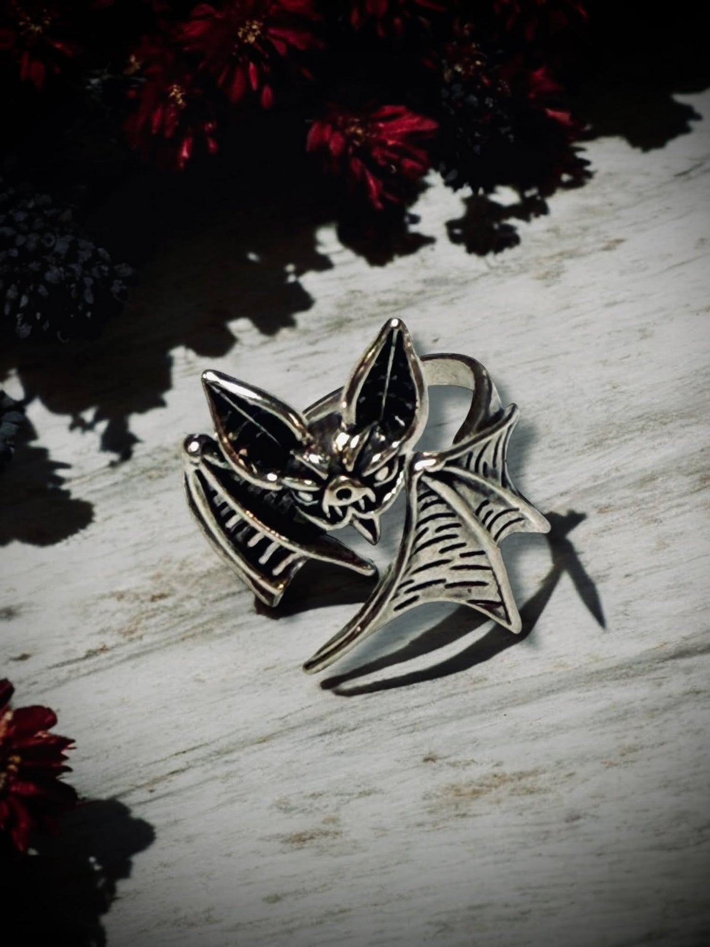 Gothic Bat Ring Adjustable Punk Rock Gift Idea Jewelry Accessory Copper Alloy Oddity Jewelry Cosplay Vampire Devil Oddities Wiccan Witch