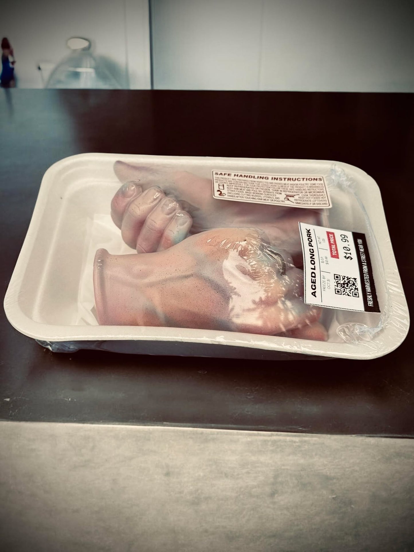 Packaged Meat Aged Long Pork Porcelain Doll Parts Butcher Gothic Voodoo Witchcraft Curiosity, Oddity, Unique Gift Idea Specimen 409 Hands