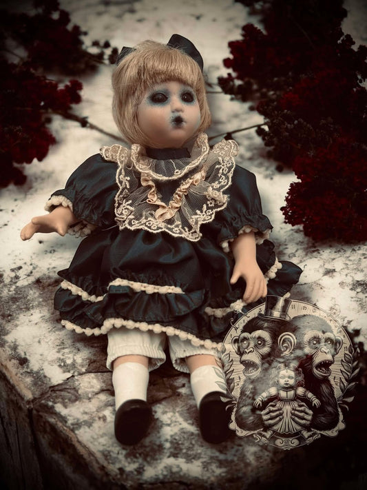 Hannah 10" Mini Haunt Doll Porcelain Zombie Haunted Spirit Paranormal Spooky Possessed Positive Oddity Gift Idea Supernatural Specimen 836