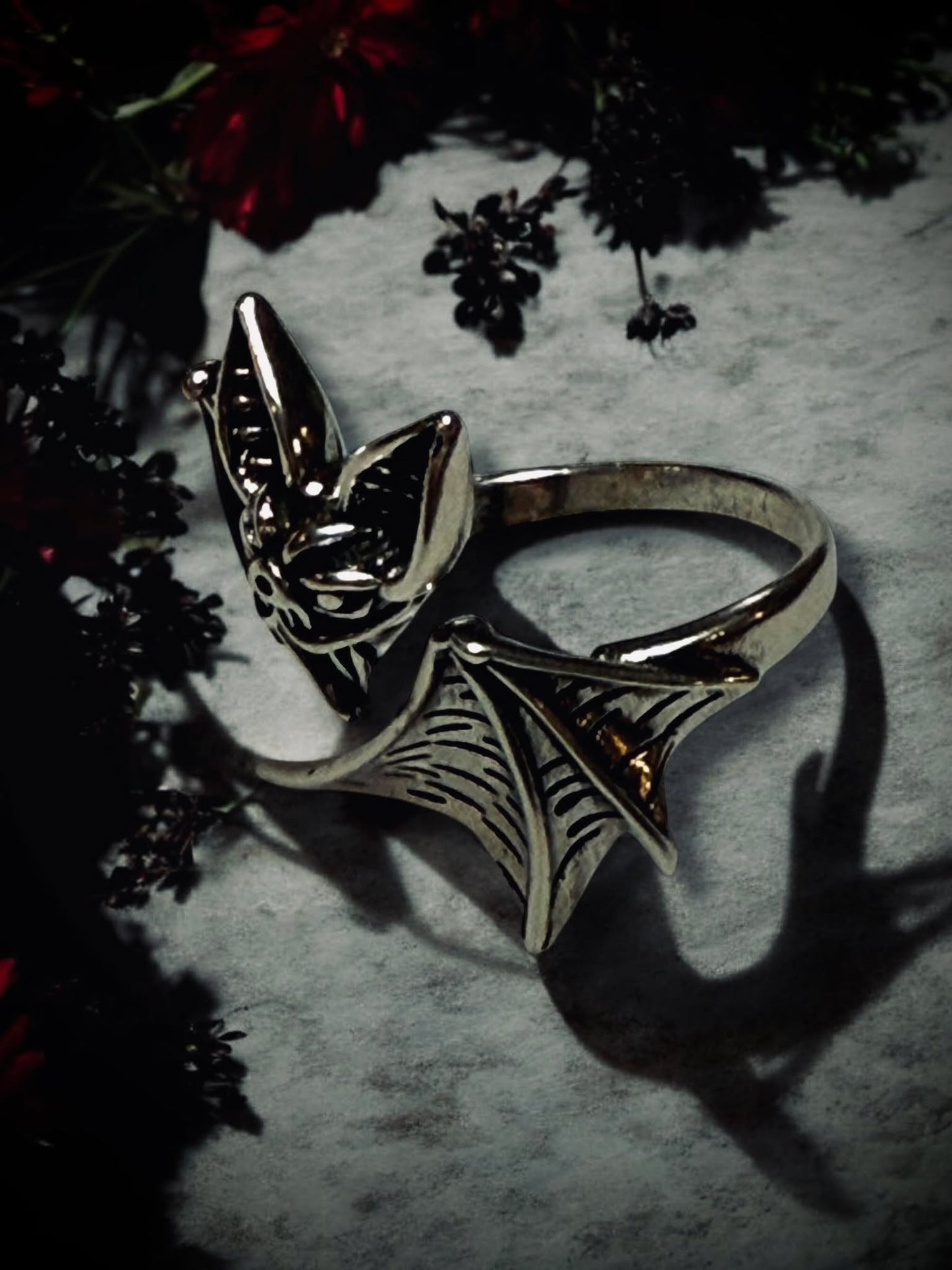 Gothic Bat Ring Adjustable Punk Rock Gift Idea Jewelry Accessory Copper Alloy Oddity Jewelry Cosplay Vampire Devil Oddities Wiccan Witch